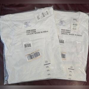 Two(selling together) DXL Big & Tall HB White No Pocket T-Shirt - 3XL